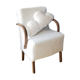Armchair completely redone moumoute fabrics matching rectangular cushion woodwork mink color