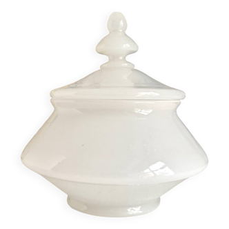 Bonbonnière, bocal en opaline blanche