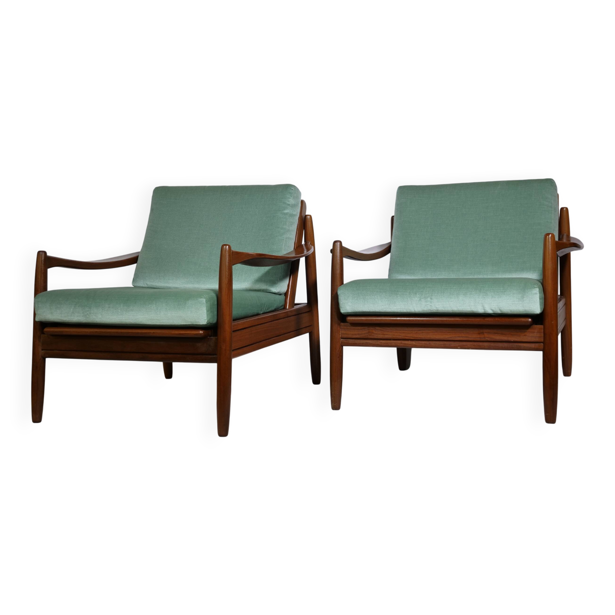Mid-Century Design Teak Lounge Chairs from Denmark, Set of 2, 1960s