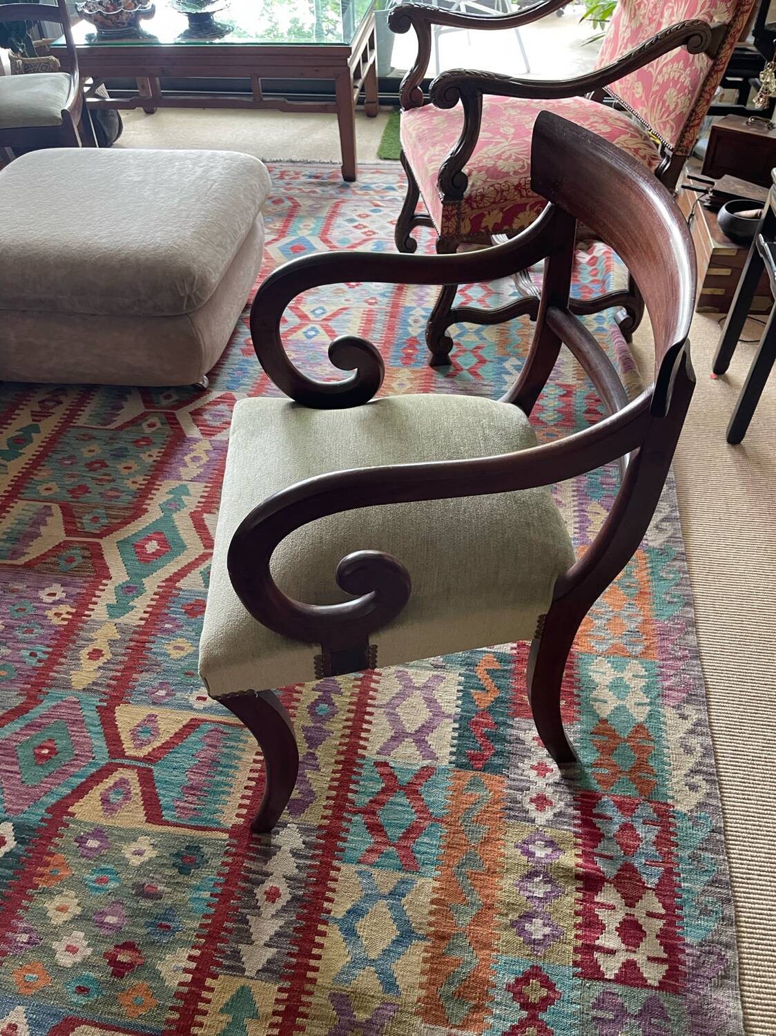 Fauteuil XIX Acajou Carver Régence Empire