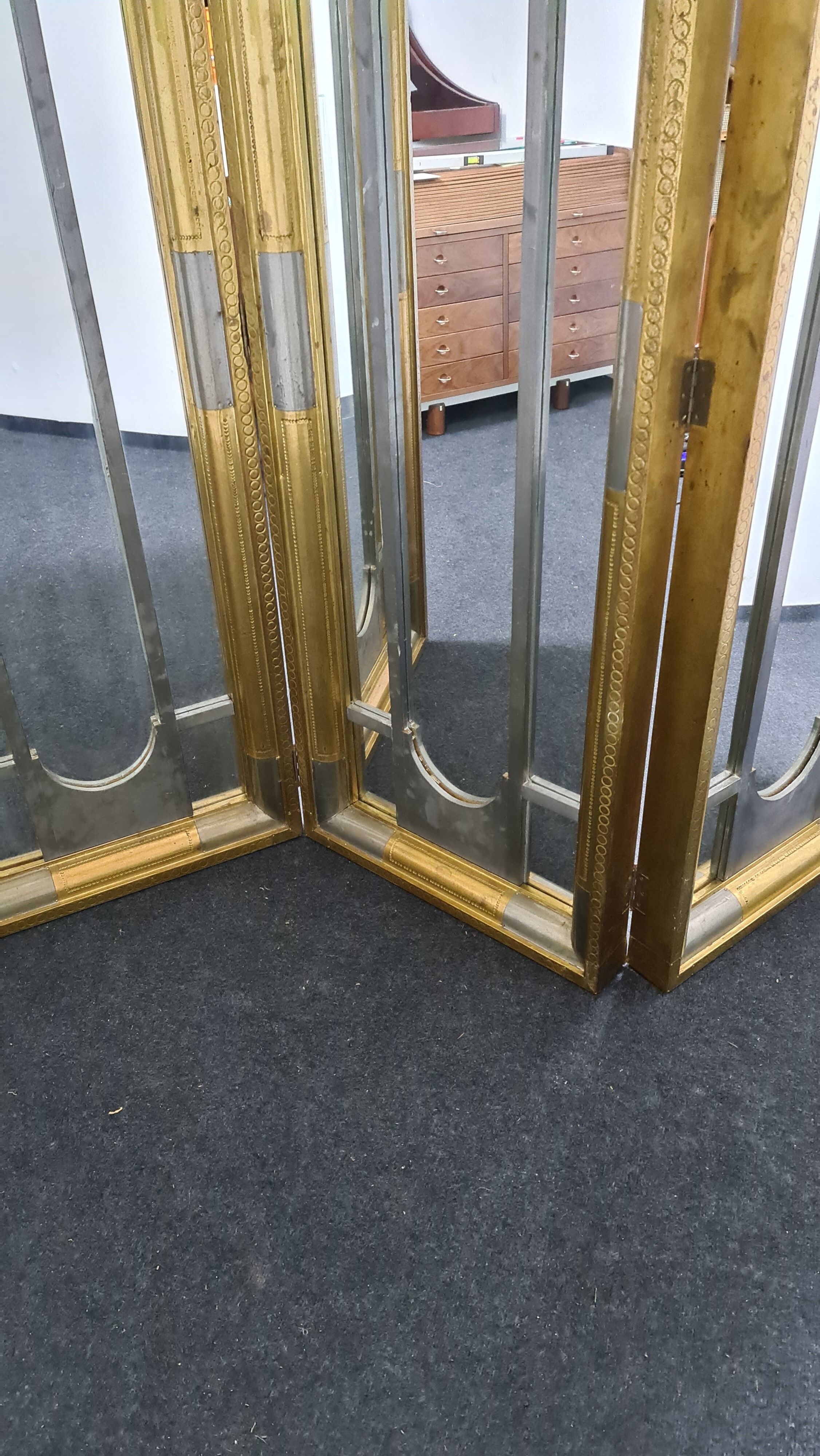Vintage Brass mirror room divider
