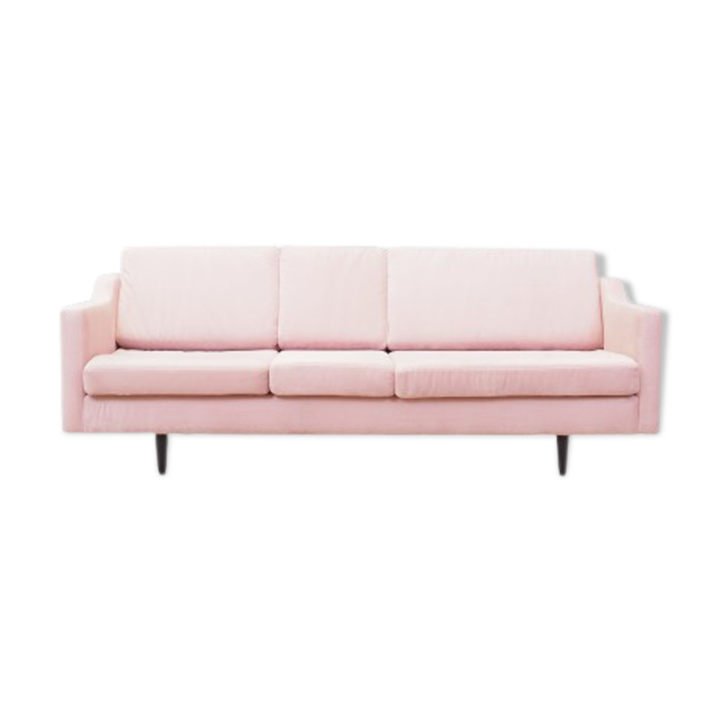 Pink velvet sofa, Danish design, 80's, production: Denmark