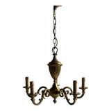 Lustre classique doré à 5 bras de lumière