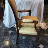 Fauteuil XIXE style Louis Philippe à dossier violine