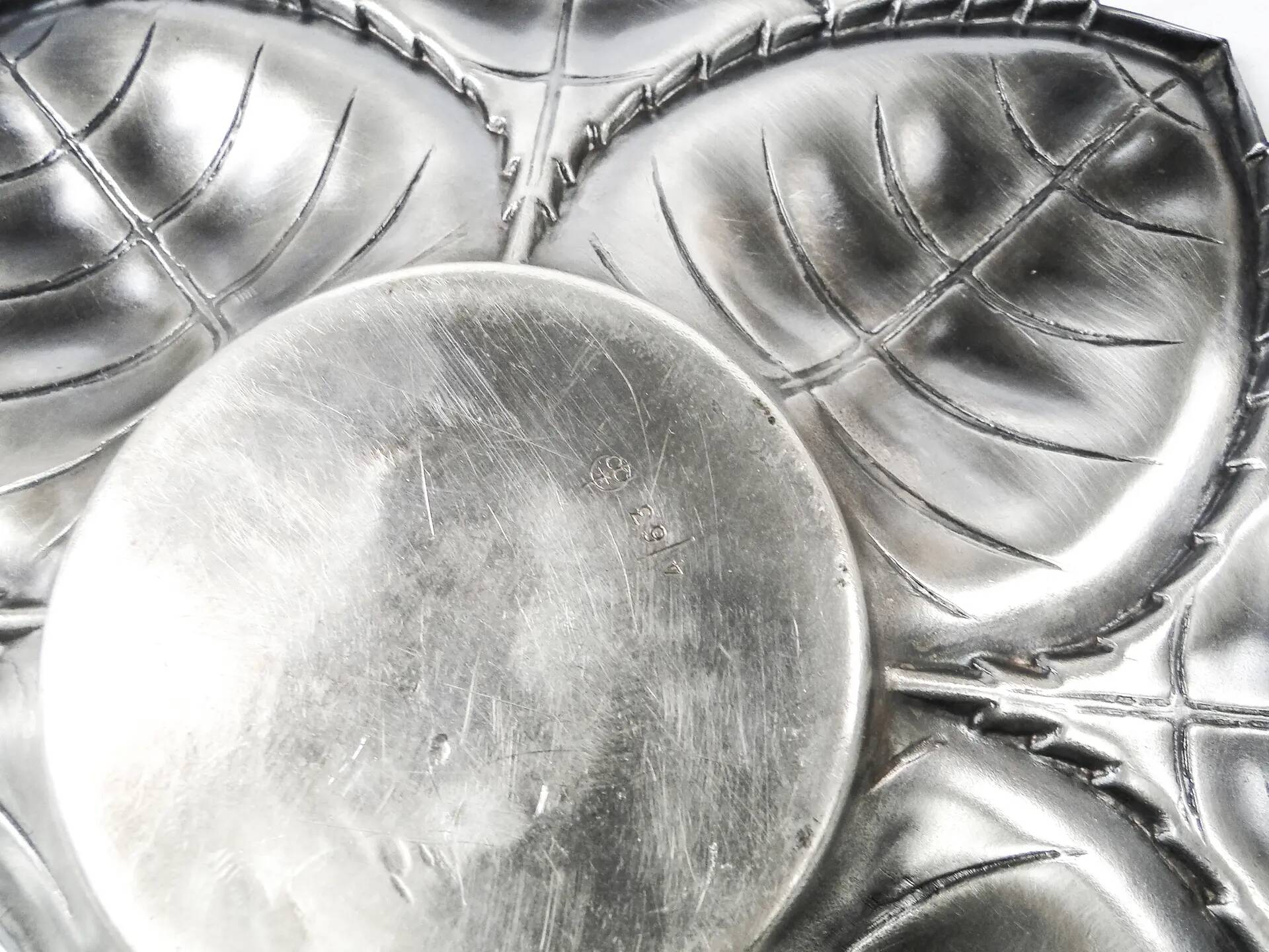Art Deco sugar bowl, silver-plated brass, Hungary, 1950s