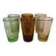 Six asymmetrical glasses with bubbles biot glassware