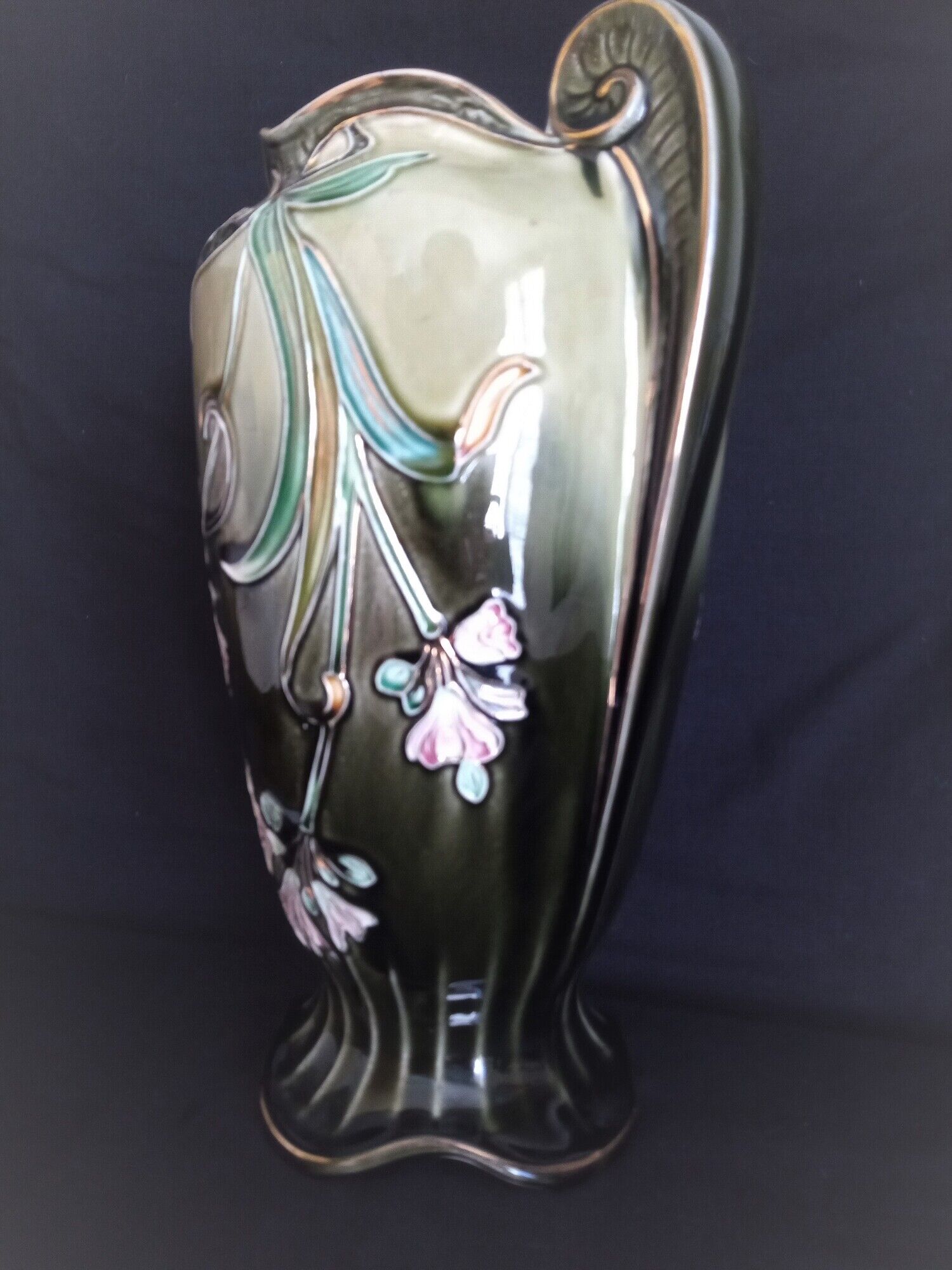 Gustave de Bruyn Art Nouveau earthenware vase by Fives Lille