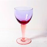 Large Vintage Murano Bicolor Wine Goblet / Murao / Italy / 1980s