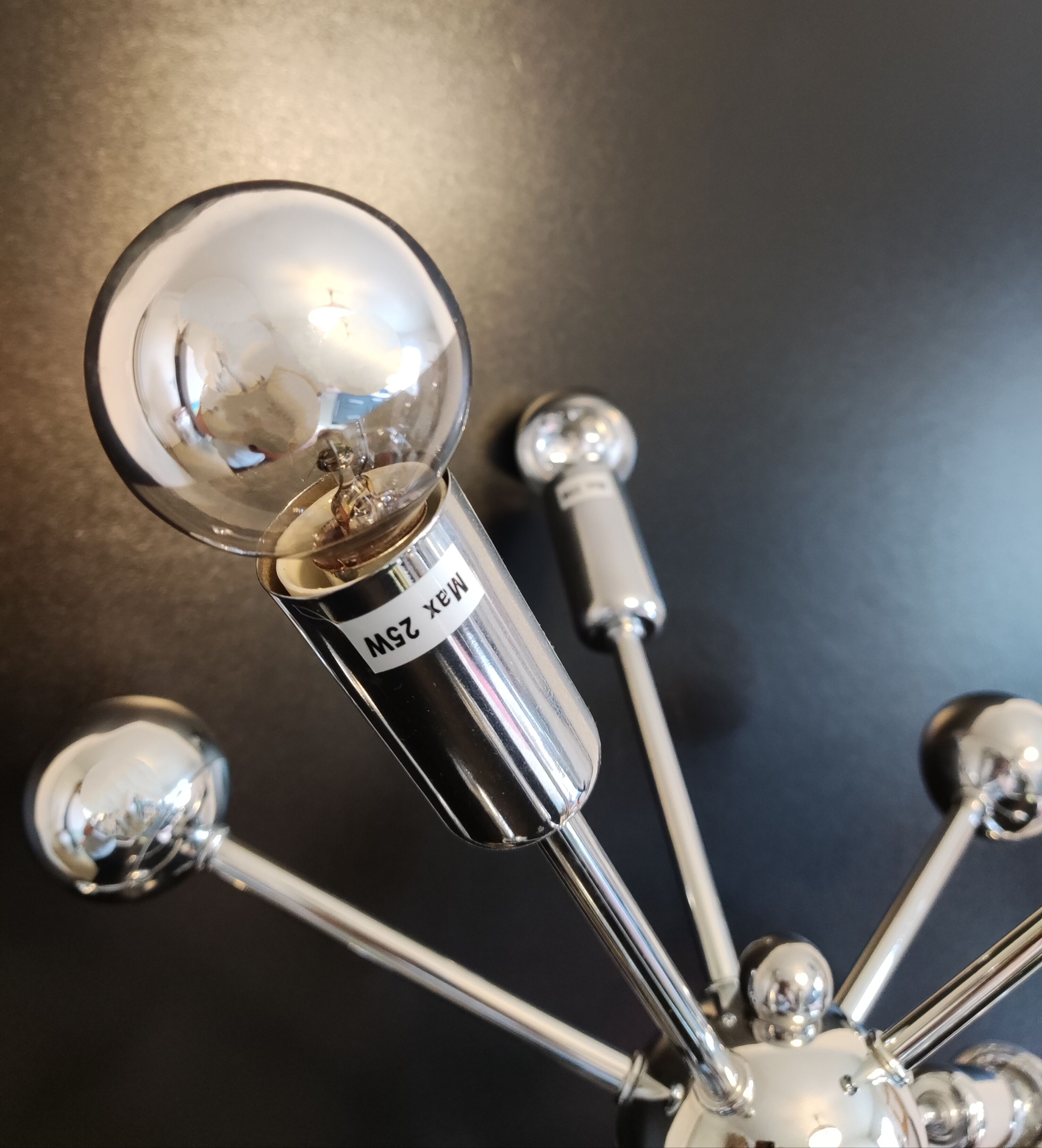 Lampe spoutnik chromée vintage