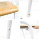 Chaise vintage Mid-Century bois et métal blanc style industriel scandinave