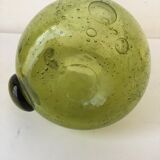 Vase with bubbled glass handle