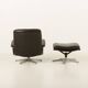 Fauteuil lounge vintage avec tabouret par André Vandenbrouck