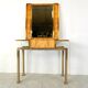 Vintage burl wood console with mirror, 1970s