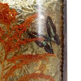 Corner wall light from the potters of Accolay in patinated copper and fractal resin,