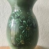 Green ceramic vase