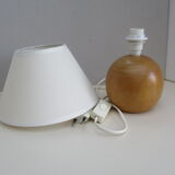Lampe de table pied boule en bois