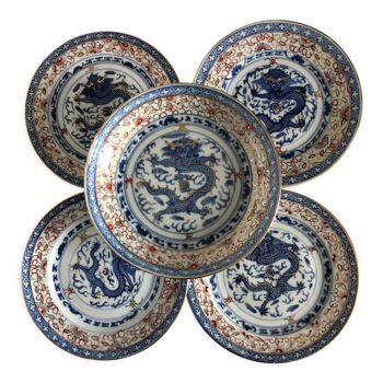 5 chinese dragon plates