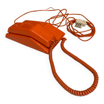 Orange vintage telephone