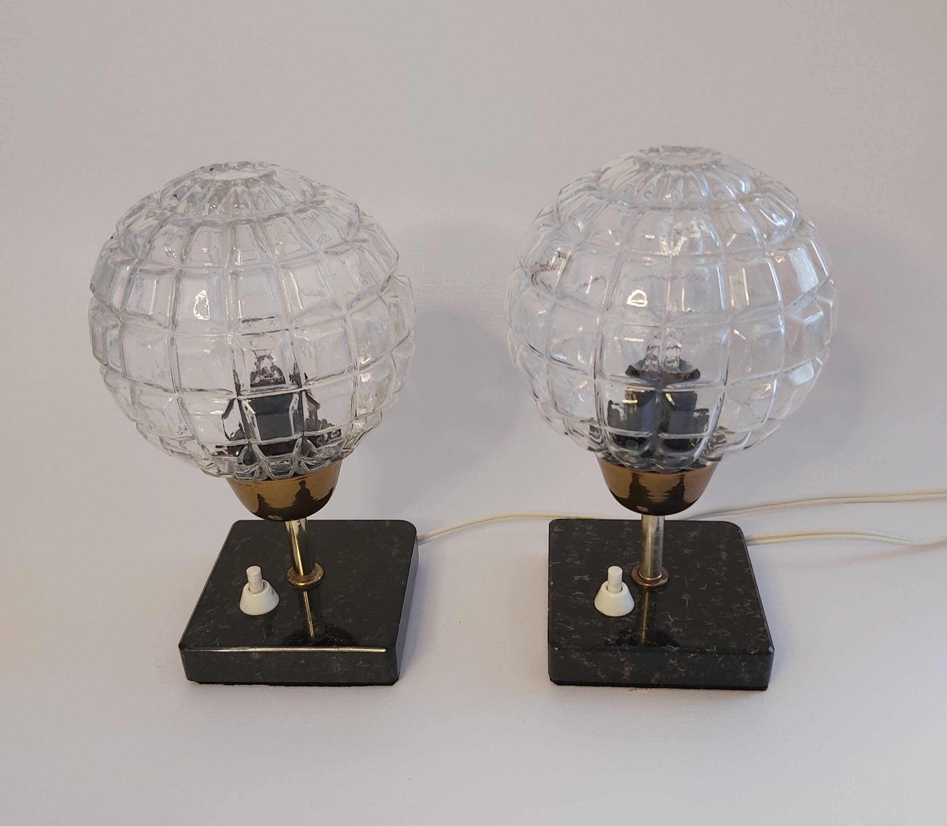 A pair of bedside lamps