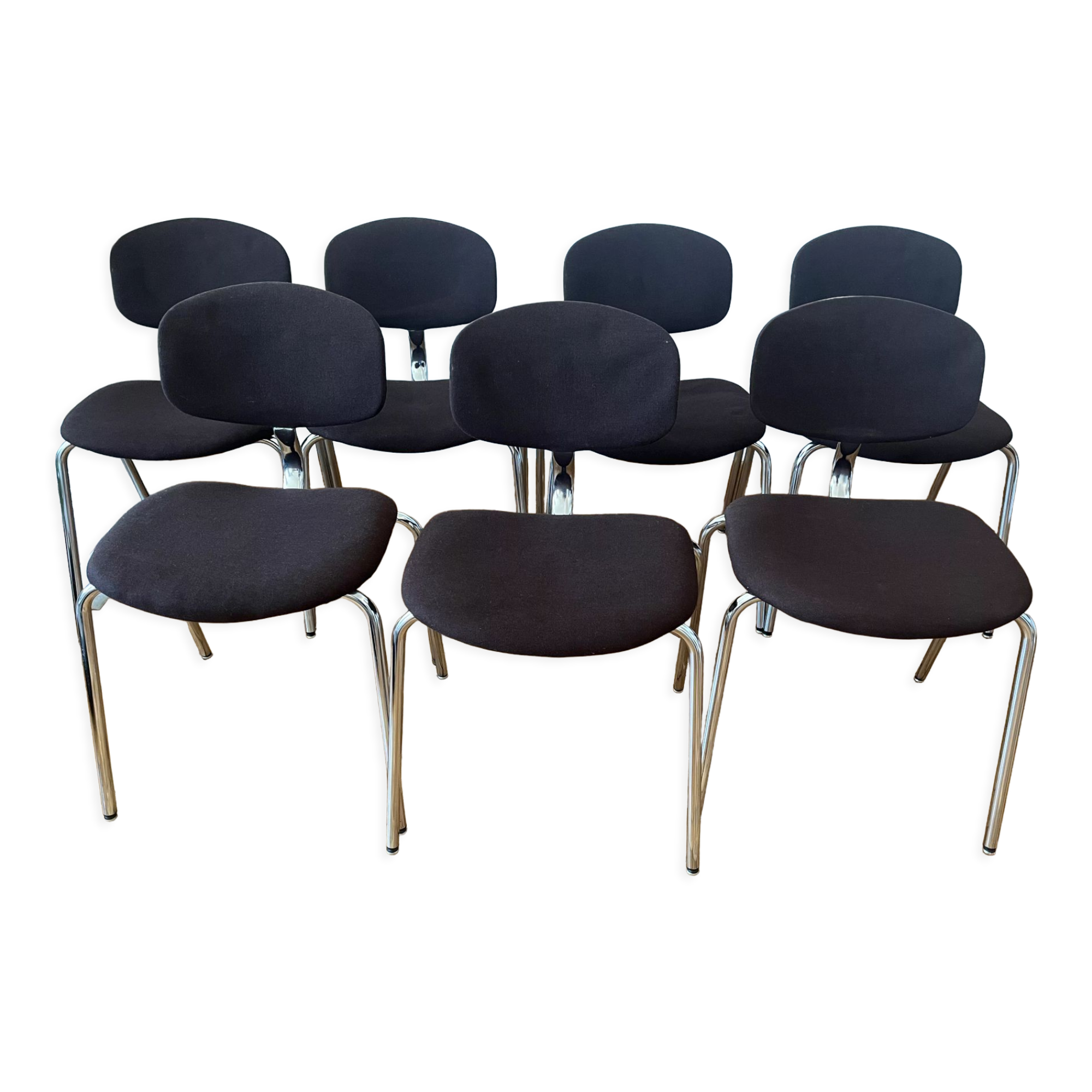 Set of 7 Steelcase Strafor chairs