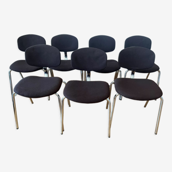 Set of 7 Steelcase Strafor chairs