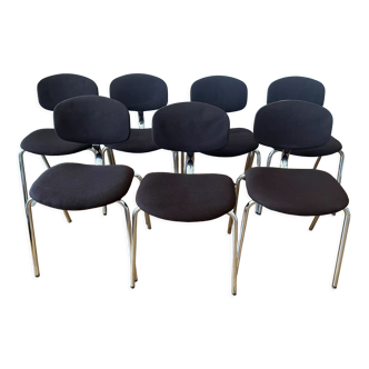 Set of 7 Steelcase Strafor chairs