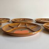 6 assiettes compartimentées vintage
