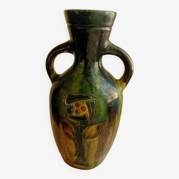 Vase in glazed sandstone torhout, flanders.