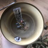 Antique Art Deco metal chandelier with a tinted glass shade.