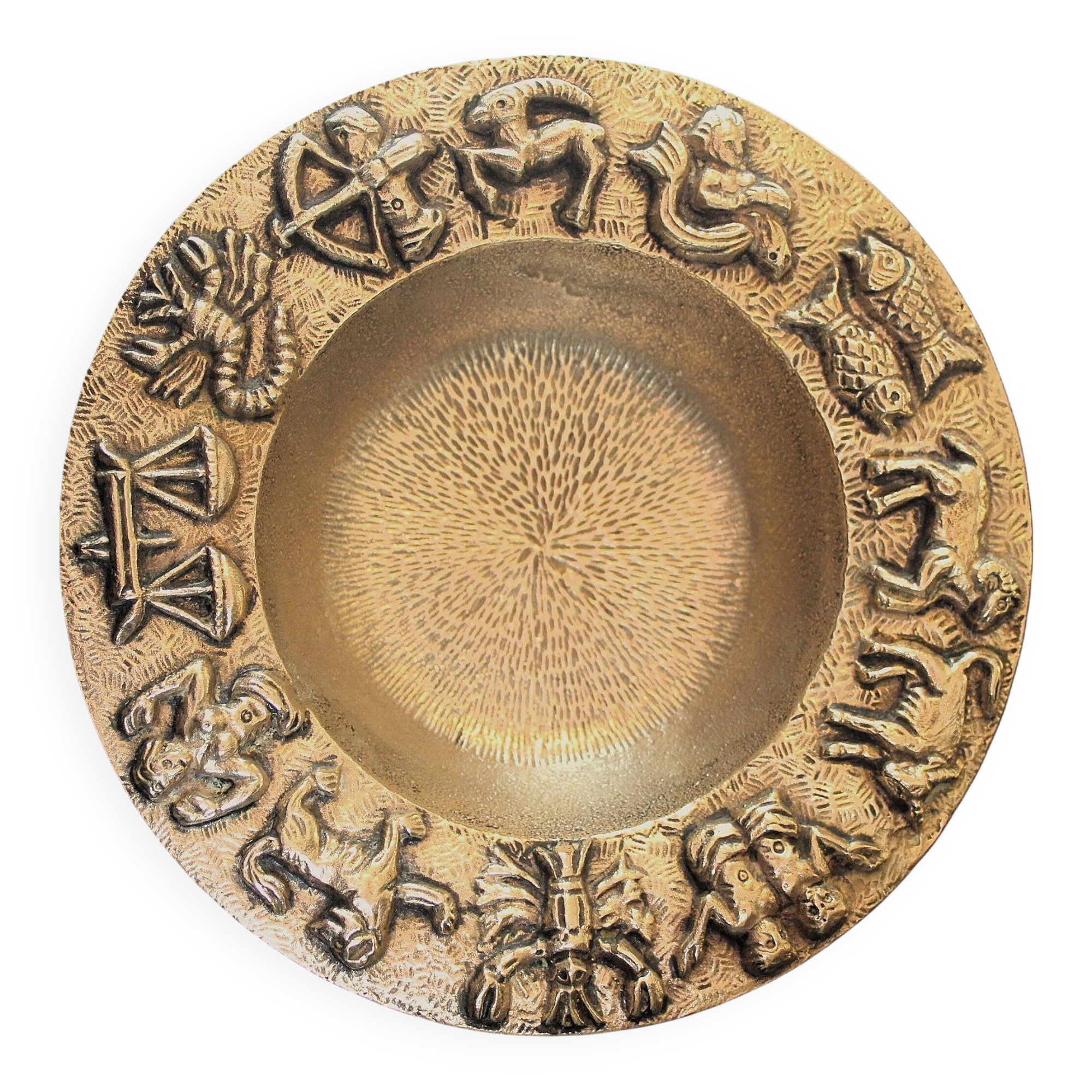 Bronze zodiac ashtray and pocket tray