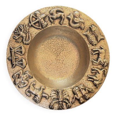 Cendrier vide-poche zodiaque en bronze massif