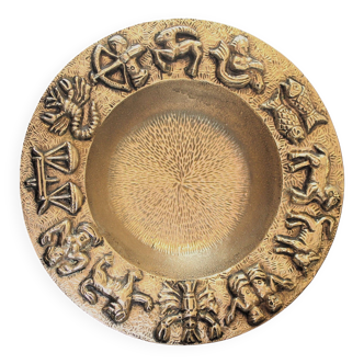 Bronze zodiac ashtray and pocket tray