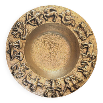 Cendrier vide-poche zodiaque en bronze massif