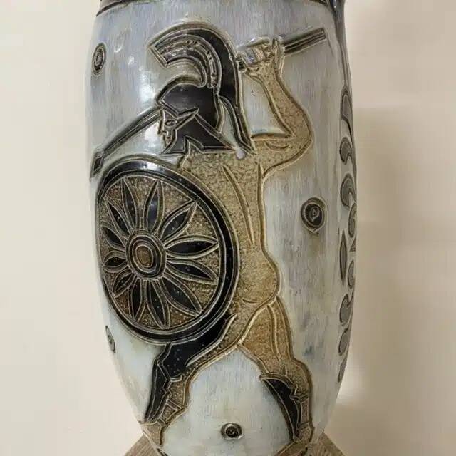 Large sandstone amphora vase by Roger Guérin