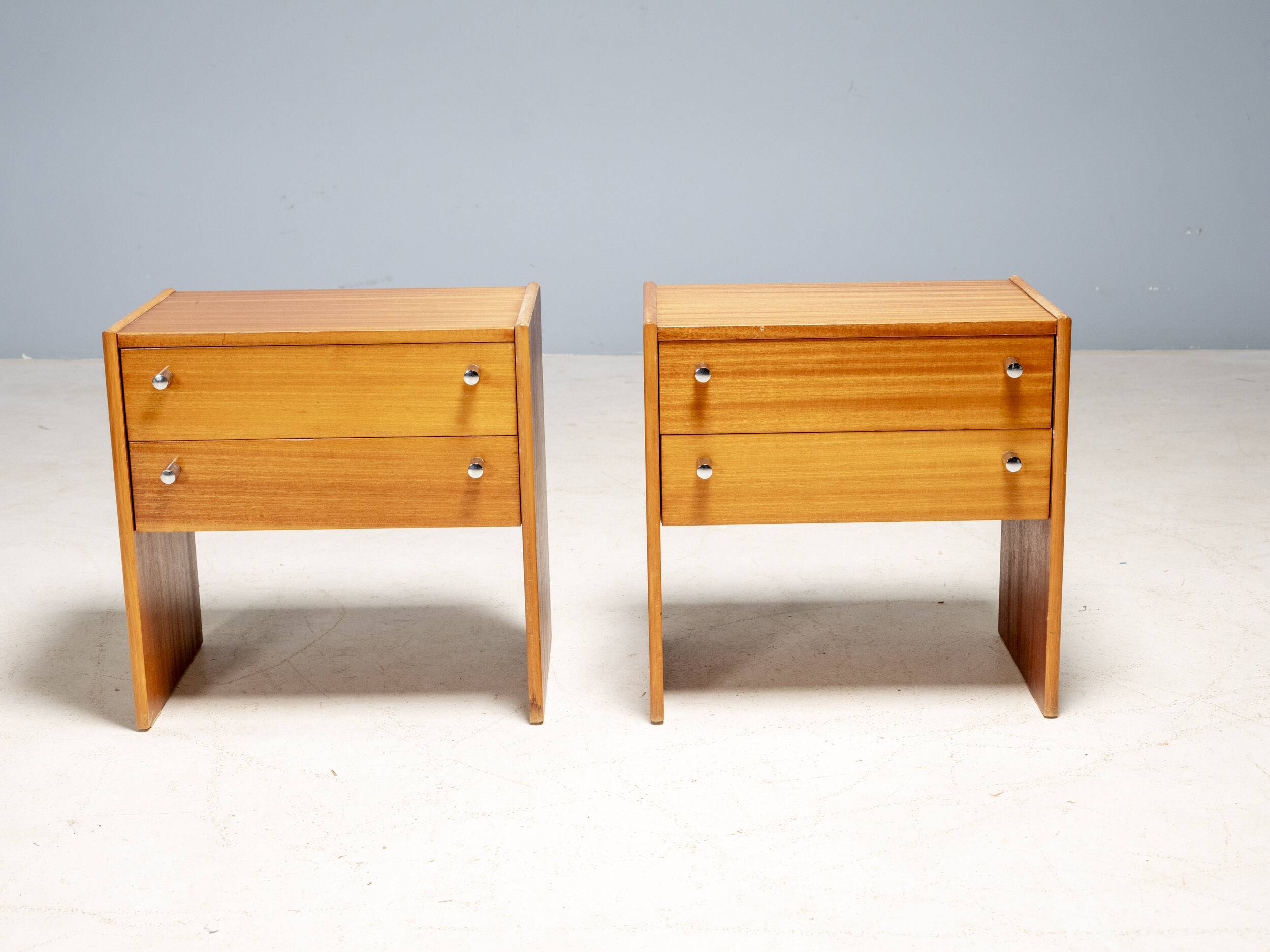 Pair of mid-century bedside tables FEMINA, Czechoslovakia 1960s