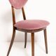 Chaise cœur en velours coton bordeaux violet milieu du siècle