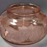 Legras: very important glass vase with acid-etched patterns.