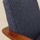 Paire de fauteuils scandinave vintage bleu marine tweed 