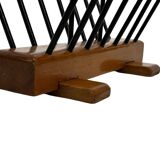 Vintage Reading Basket Steel Oak Magazine Rack 50's design