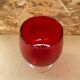 Antique empoli red & clear glass footed vase vintage