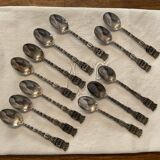 12 spoons, silver metal, douarnenez