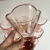 Pink glass ice cream cups