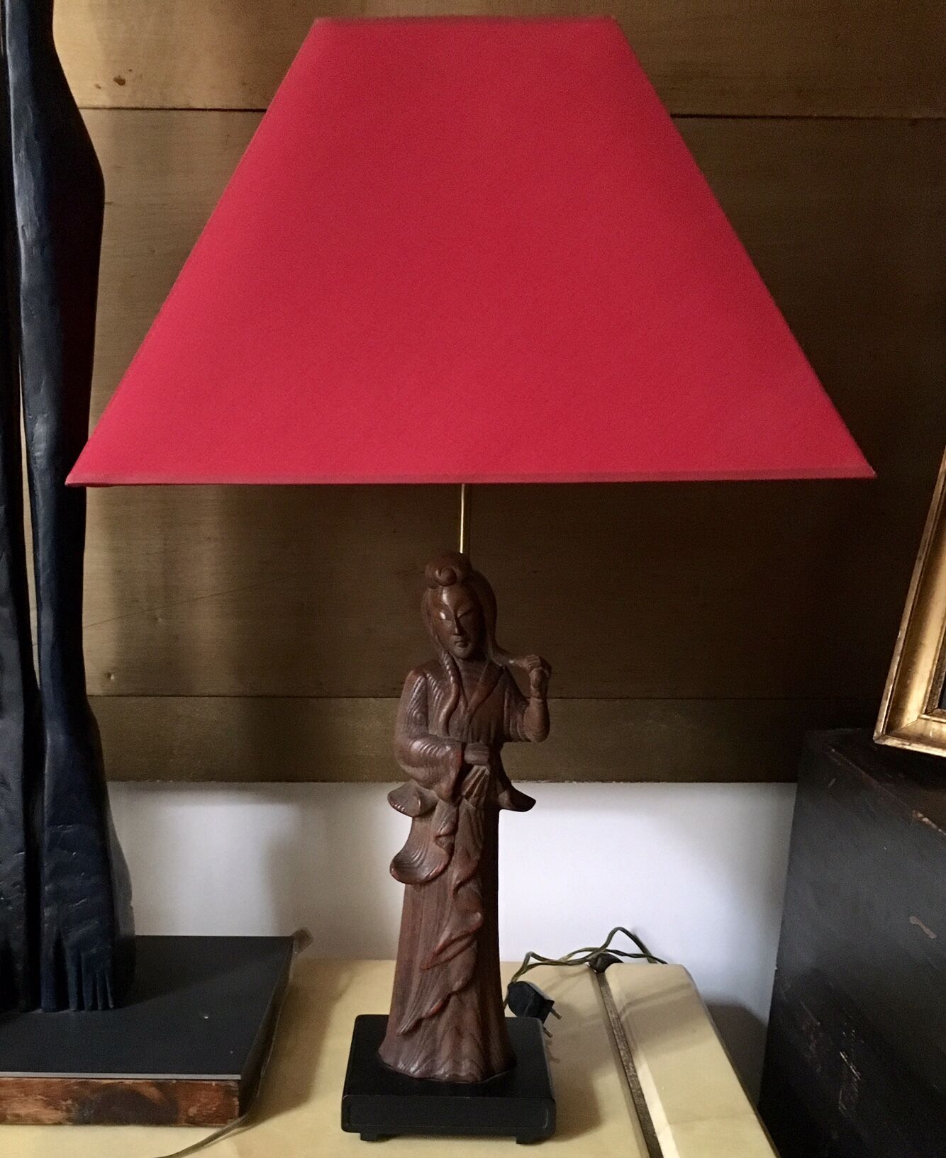 A Pair Of Wooden Lamps The Way of James Mont