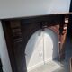 Wood fireplace mantle