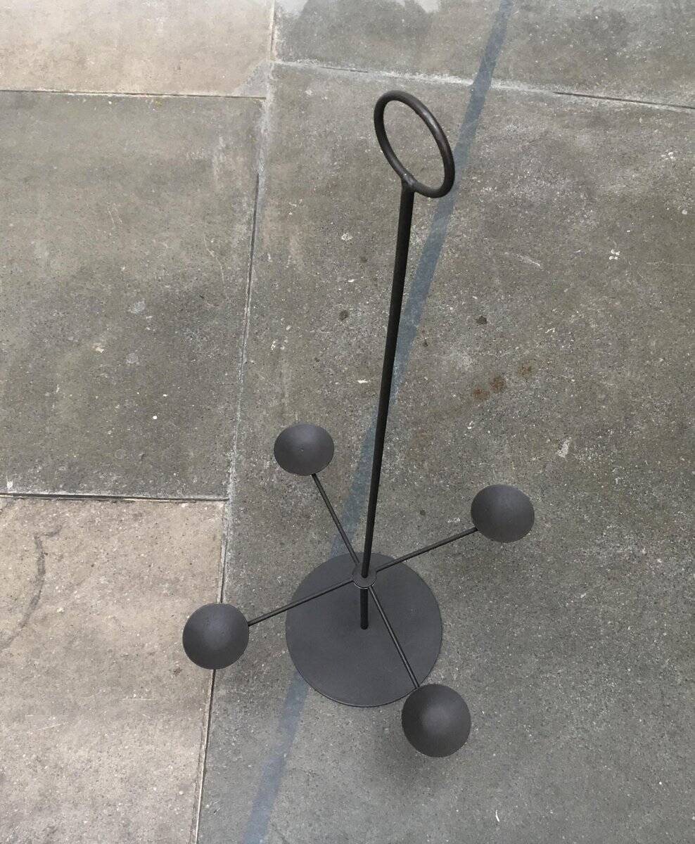 Vintage Brutalist Metal Candle Holder