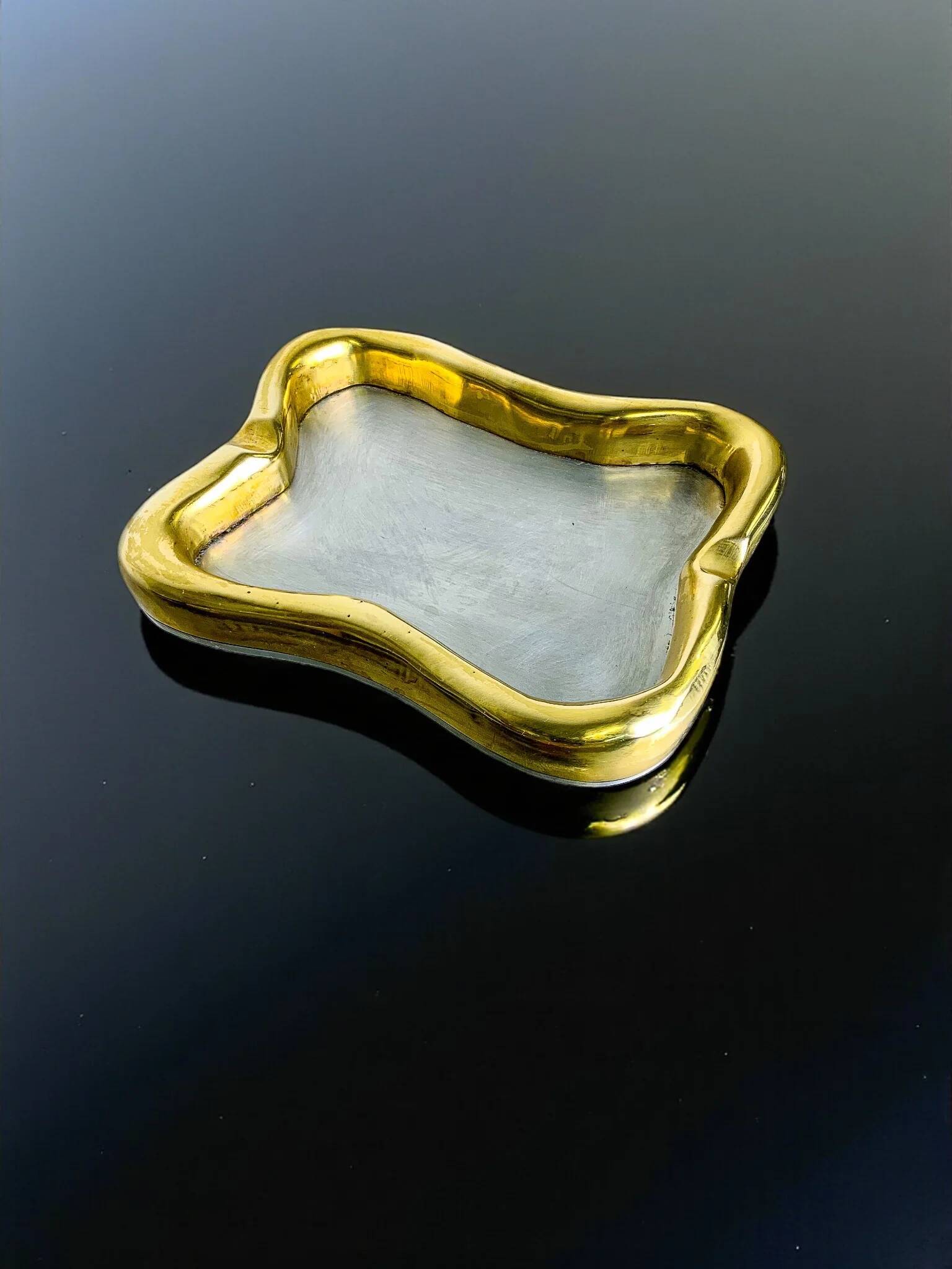 David Marshall brutalist ashtray, bronze and brass, 1970s