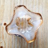 Ball vase with polylobe neck in acid-cleared frosted glass Montjoye