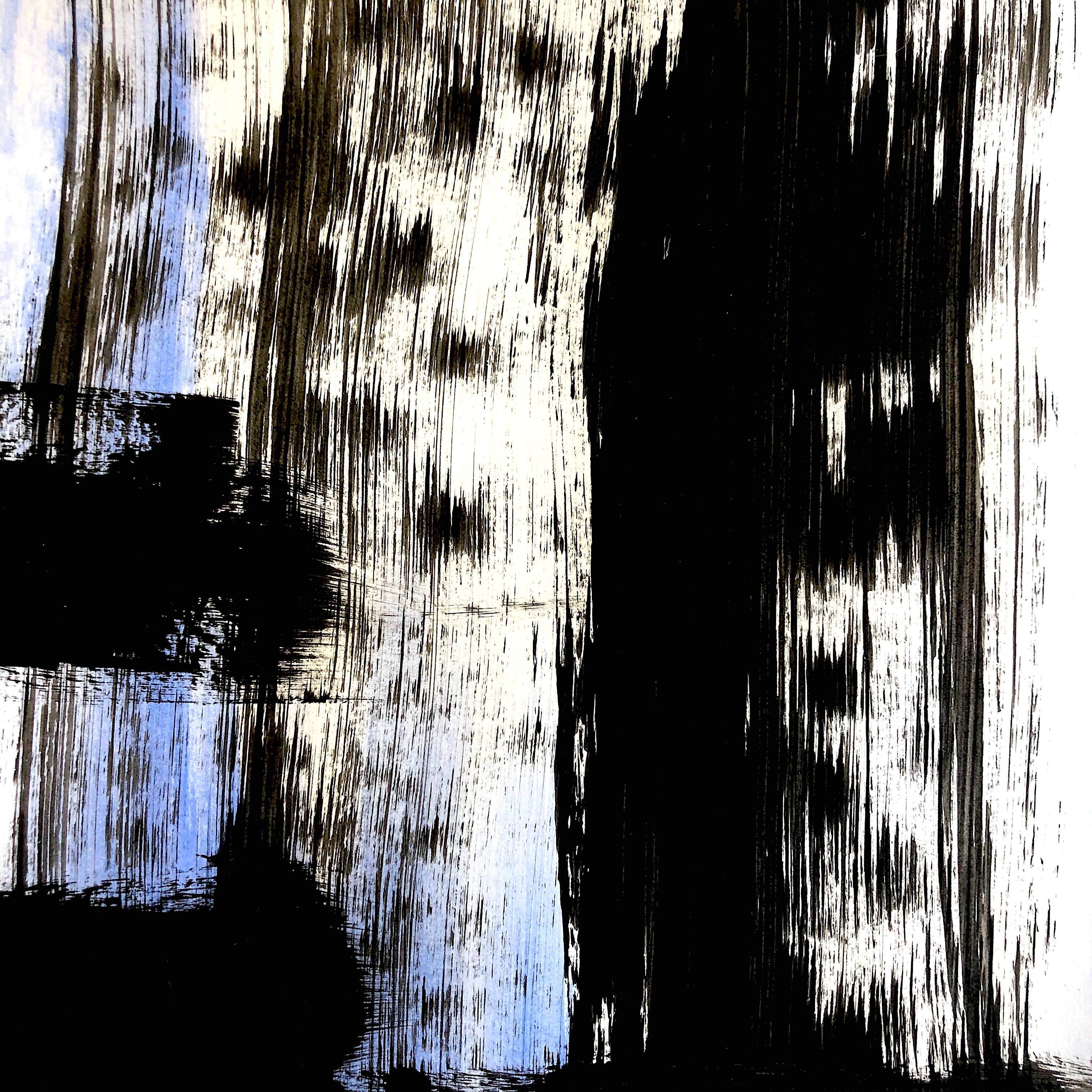 Original and unique abstract painting - Tribute to Soulages