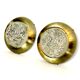 Stilux Milano, Mid-Century gild and glass ceiling lamps or sconces. Set of two