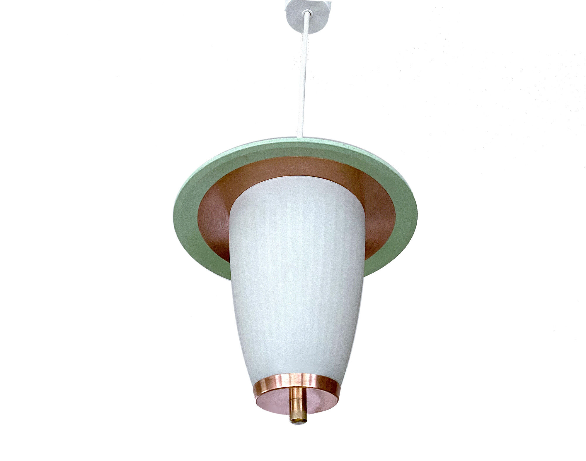 Suspension vintage 50 years, green copper opaline
